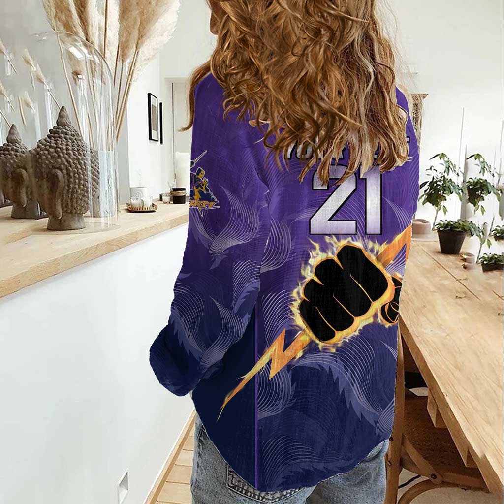 NRL Storm Custom Women Casual Shirt Minimalism Style
