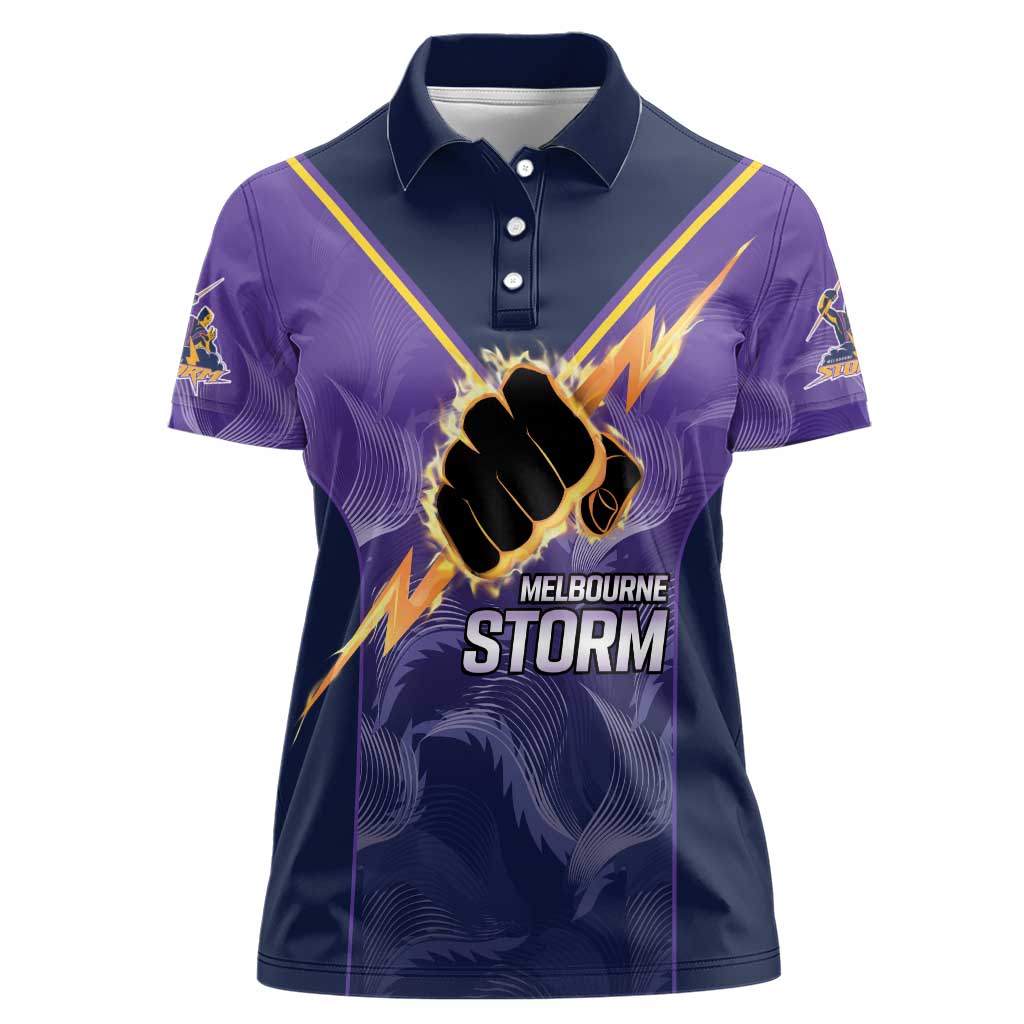 NRL Storm Custom Women Polo Shirt Minimalism Style