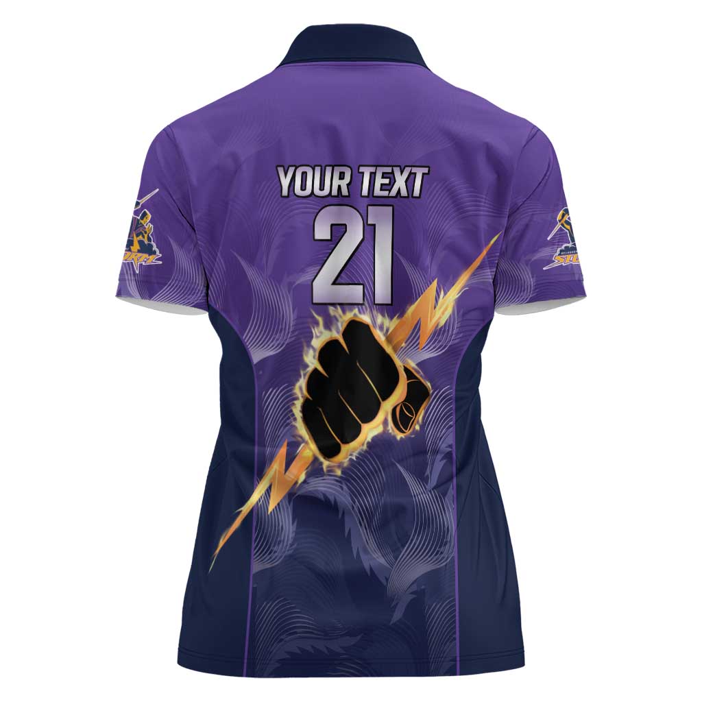 NRL Storm Custom Women Polo Shirt Minimalism Style