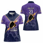 NRL Storm Custom Women Polo Shirt Minimalism Style