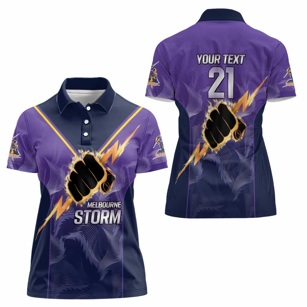 NRL Storm Custom Women Polo Shirt Minimalism Style