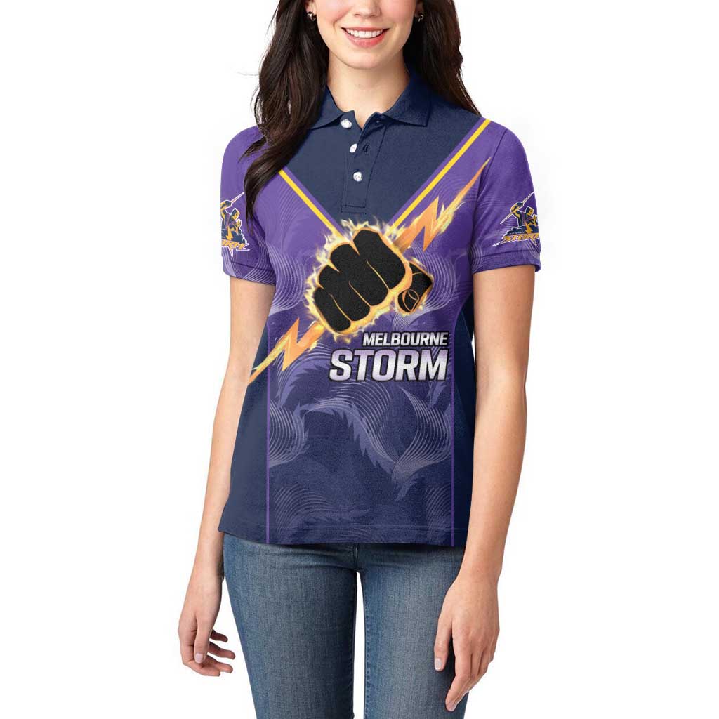 NRL Storm Custom Women Polo Shirt Minimalism Style