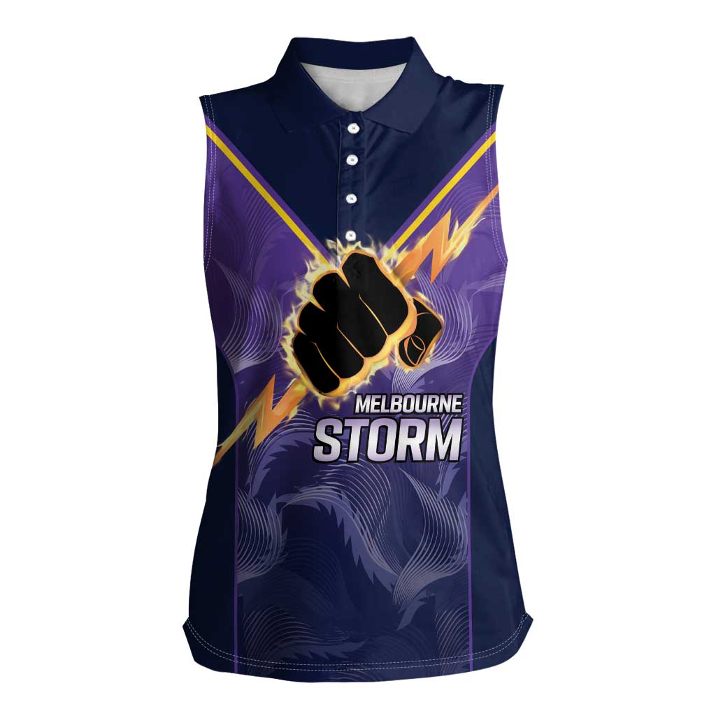 NRL Storm Custom Women Sleeveless Polo Shirt Minimalism Style