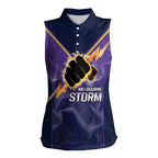 NRL Storm Custom Women Sleeveless Polo Shirt Minimalism Style