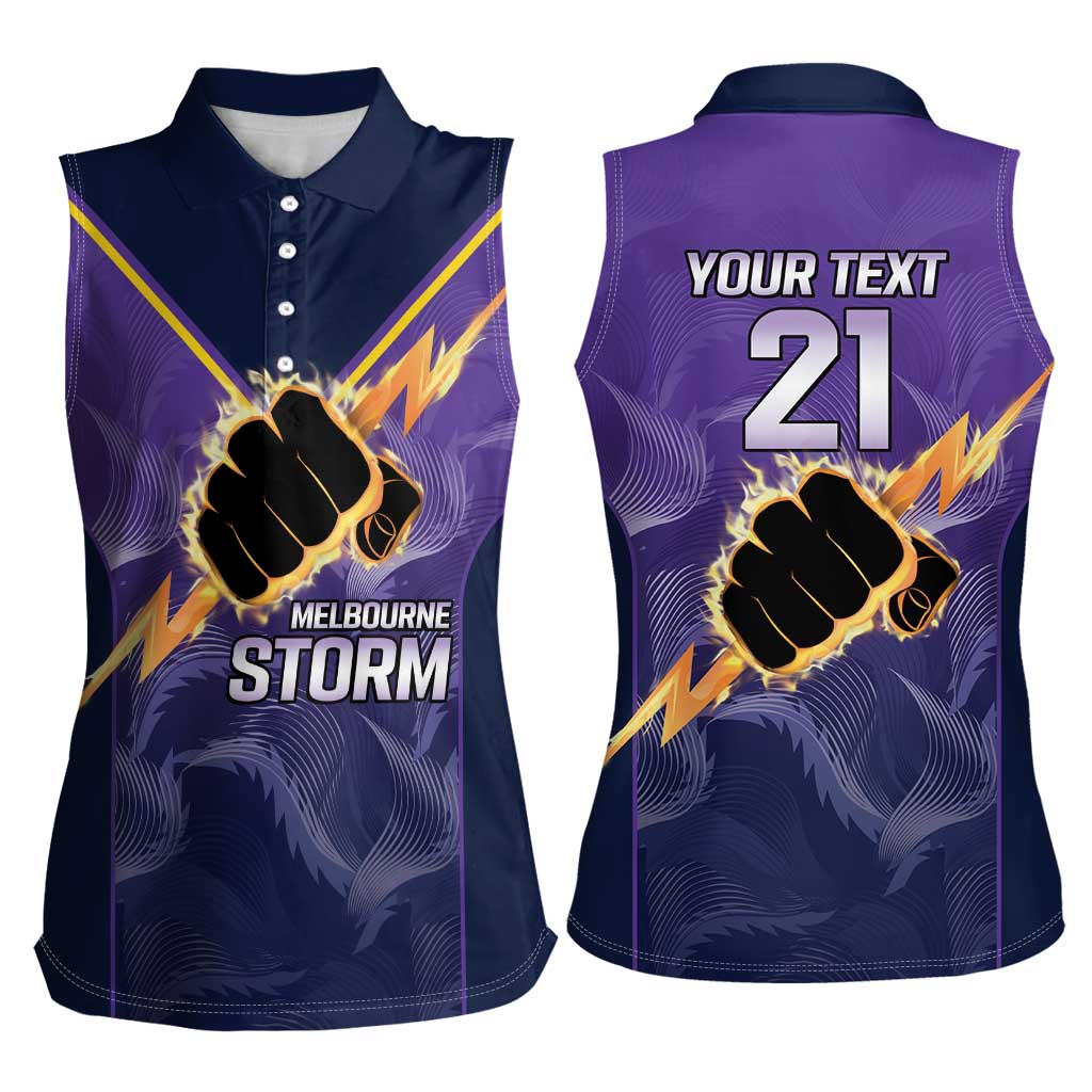 NRL Storm Custom Women Sleeveless Polo Shirt Minimalism Style