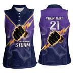 NRL Storm Custom Women Sleeveless Polo Shirt Minimalism Style