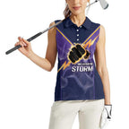 NRL Storm Custom Women Sleeveless Polo Shirt Minimalism Style
