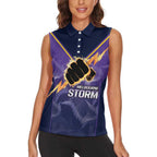 NRL Storm Custom Women Sleeveless Polo Shirt Minimalism Style