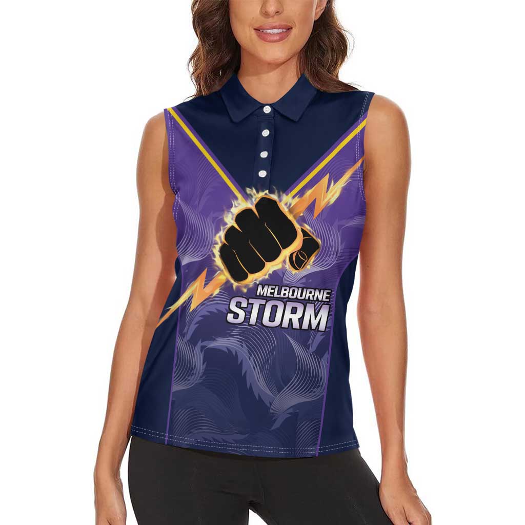 NRL Storm Custom Women Sleeveless Polo Shirt Minimalism Style