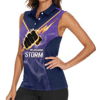 NRL Storm Custom Women Sleeveless Polo Shirt Minimalism Style