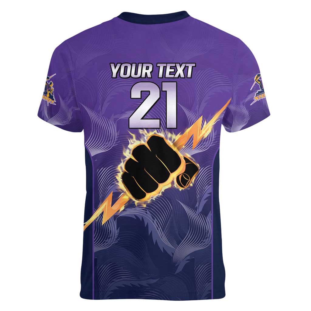 NRL Storm Custom Women V-Neck T-Shirt Minimalism Style