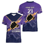 NRL Storm Custom Women V-Neck T-Shirt Minimalism Style
