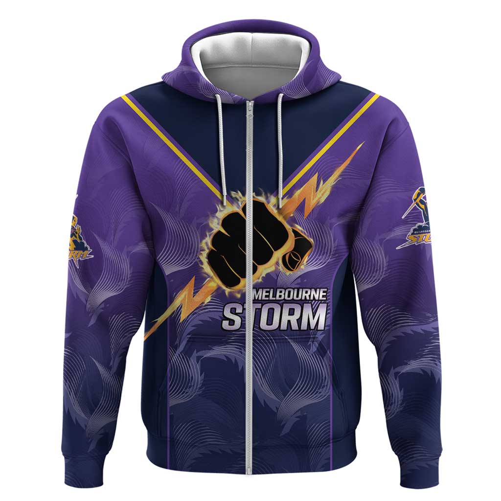 NRL Storm Custom Zip Hoodie Minimalism Style