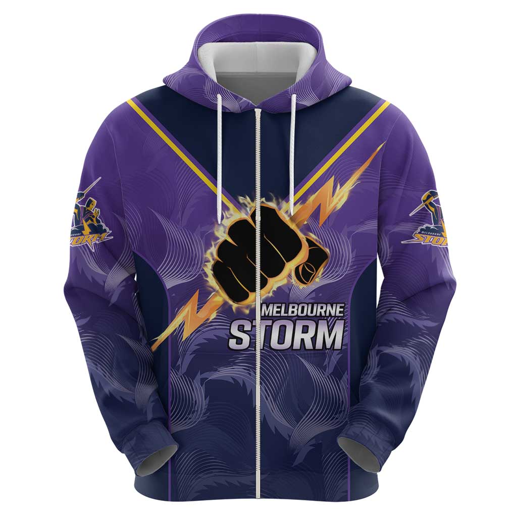 NRL Storm Custom Zip Hoodie Minimalism Style