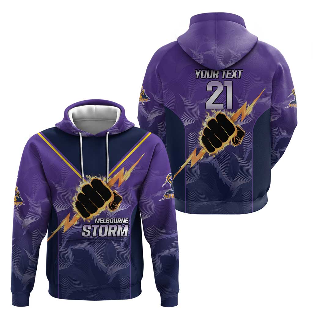NRL Storm Custom Zip Hoodie Minimalism Style