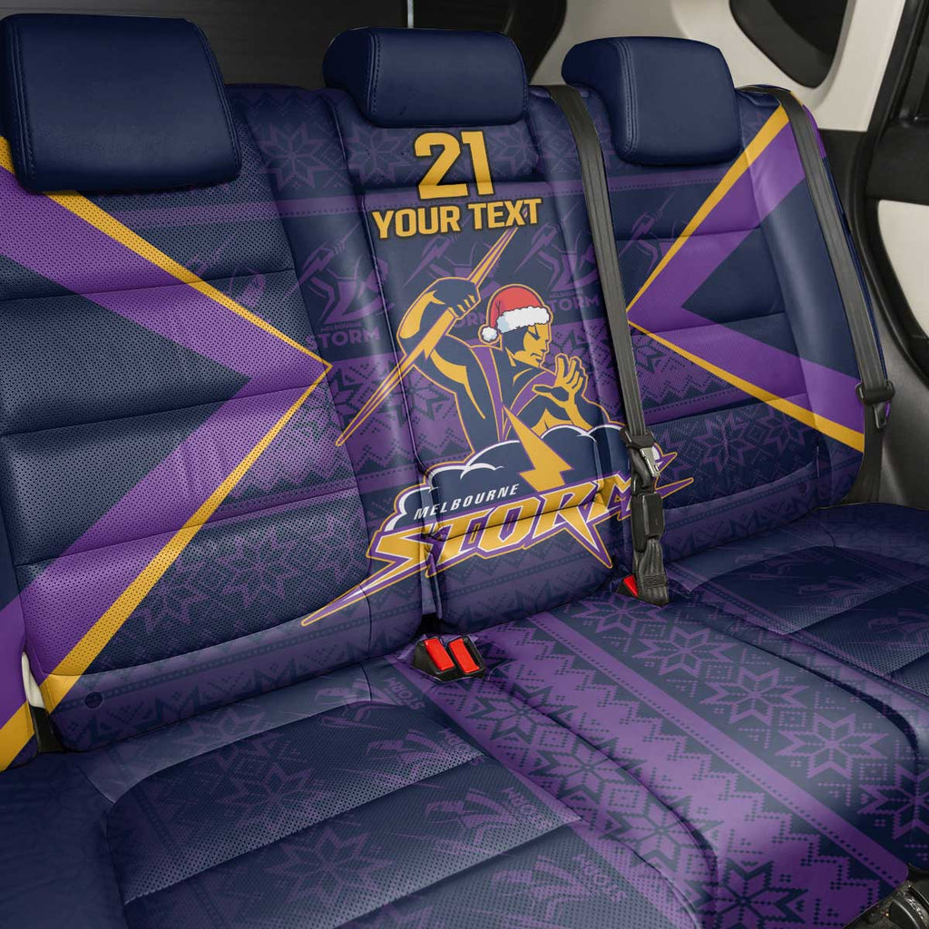 NRL Storm Christmas Custom Back Car Seat Cover Minimalism Style
