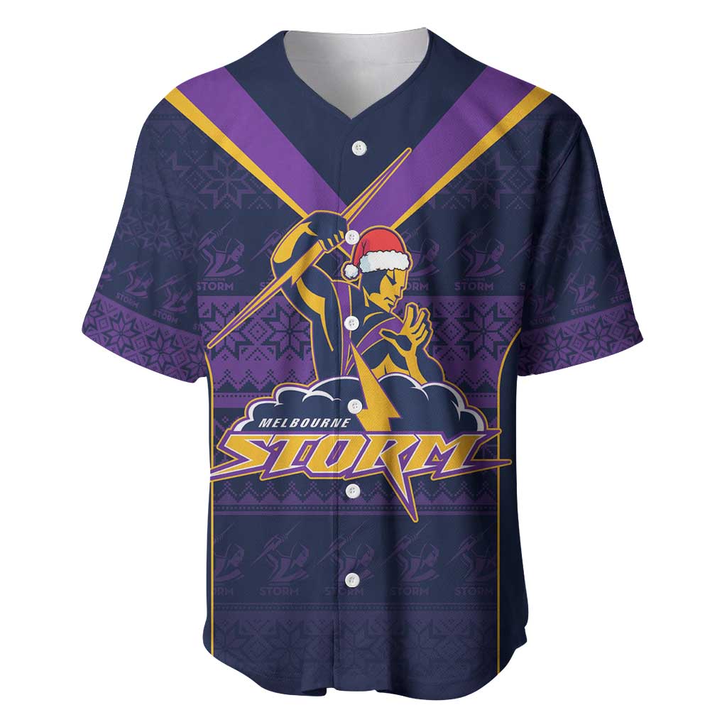 NRL Storm Christmas Custom Baseball Jersey Minimalism Style