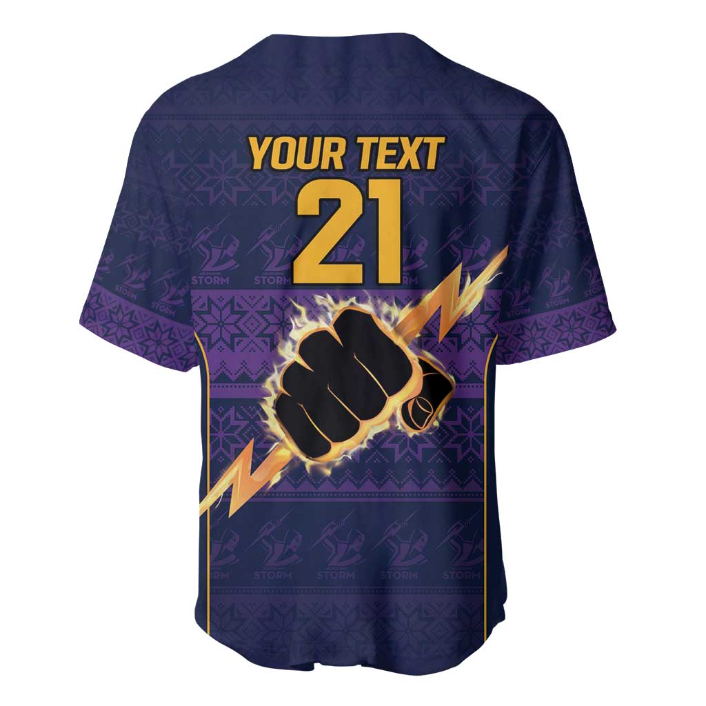 NRL Storm Christmas Custom Baseball Jersey Minimalism Style