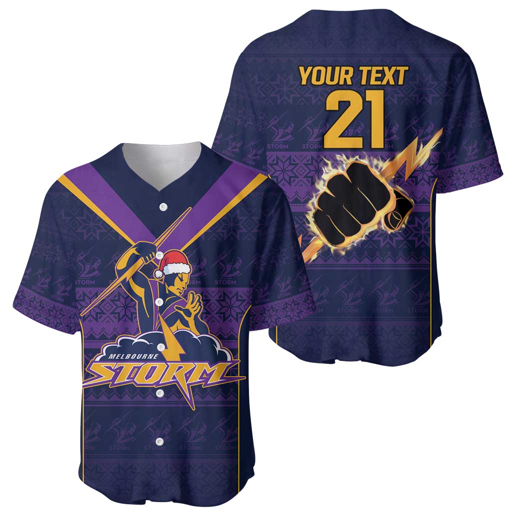 NRL Storm Christmas Custom Baseball Jersey Minimalism Style