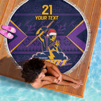 NRL Storm Christmas Custom Beach Blanket Minimalism Style