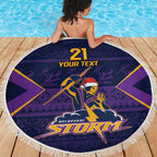 NRL Storm Christmas Custom Beach Blanket Minimalism Style