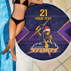 NRL Storm Christmas Custom Beach Blanket Minimalism Style
