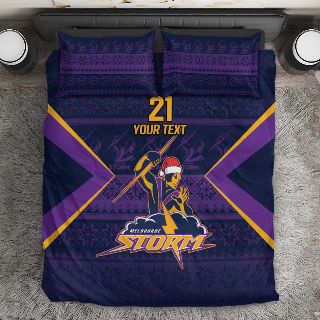 NRL Storm Christmas Custom Bedding Set Minimalism Style