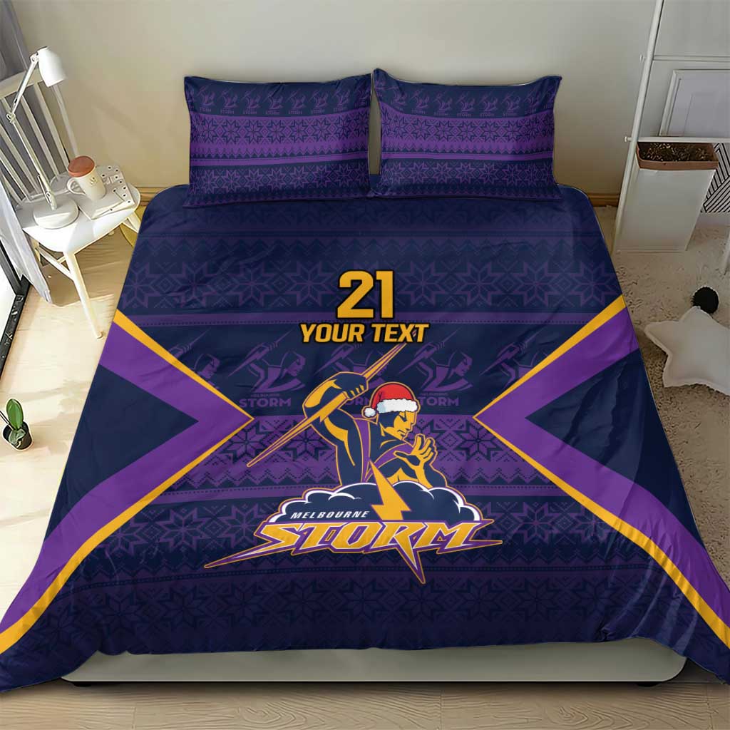 NRL Storm Christmas Custom Bedding Set Minimalism Style