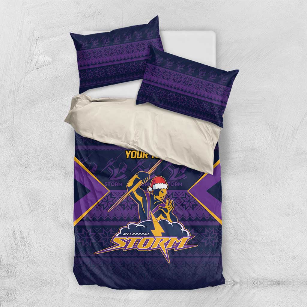 NRL Storm Christmas Custom Bedding Set Minimalism Style