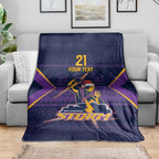 NRL Storm Christmas Custom Blanket Minimalism Style