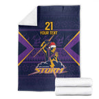 NRL Storm Christmas Custom Blanket Minimalism Style