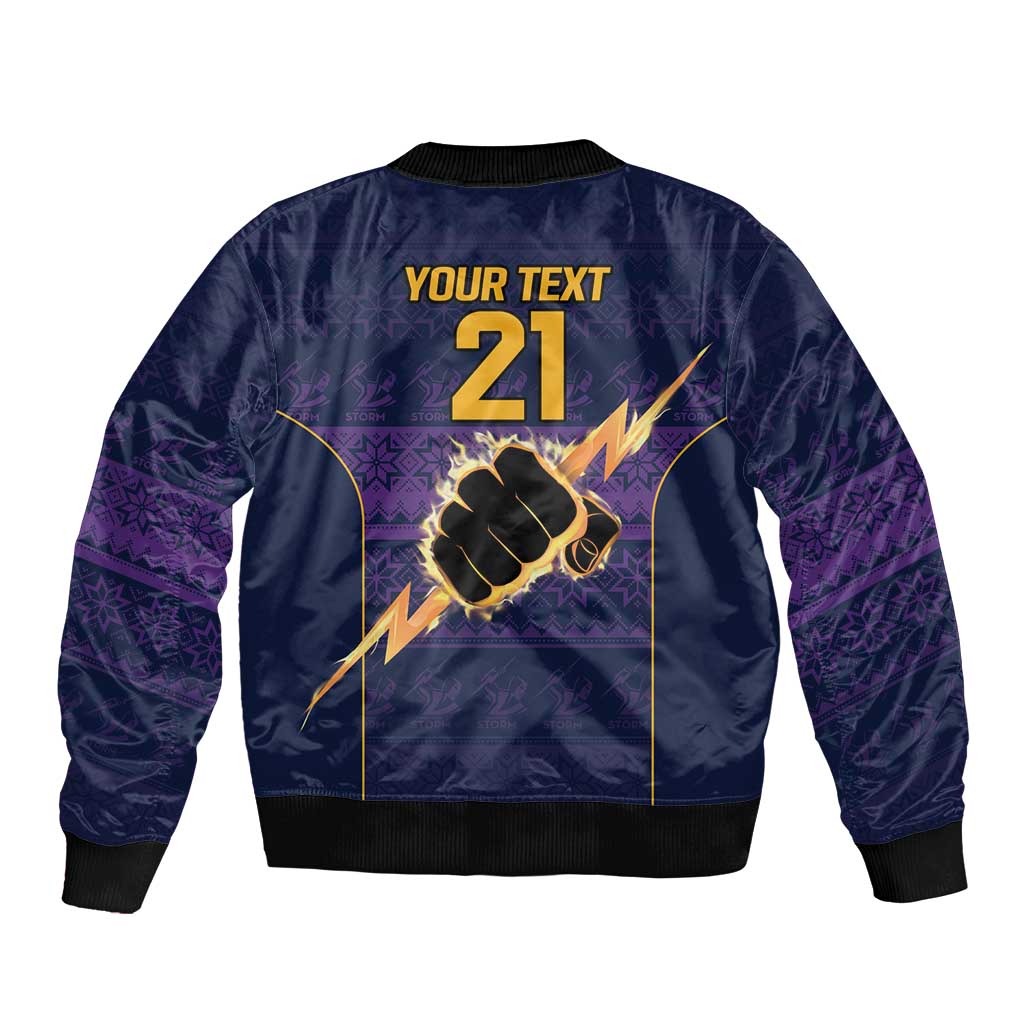 NRL Storm Christmas Custom Bomber Jacket Minimalism Style