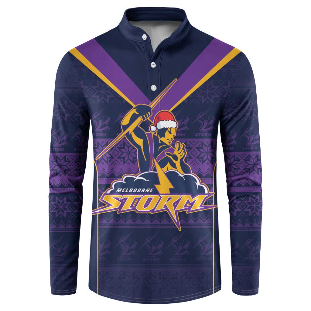 NRL Storm Christmas Custom Button Sweatshirt Minimalism Style