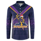NRL Storm Christmas Custom Button Sweatshirt Minimalism Style