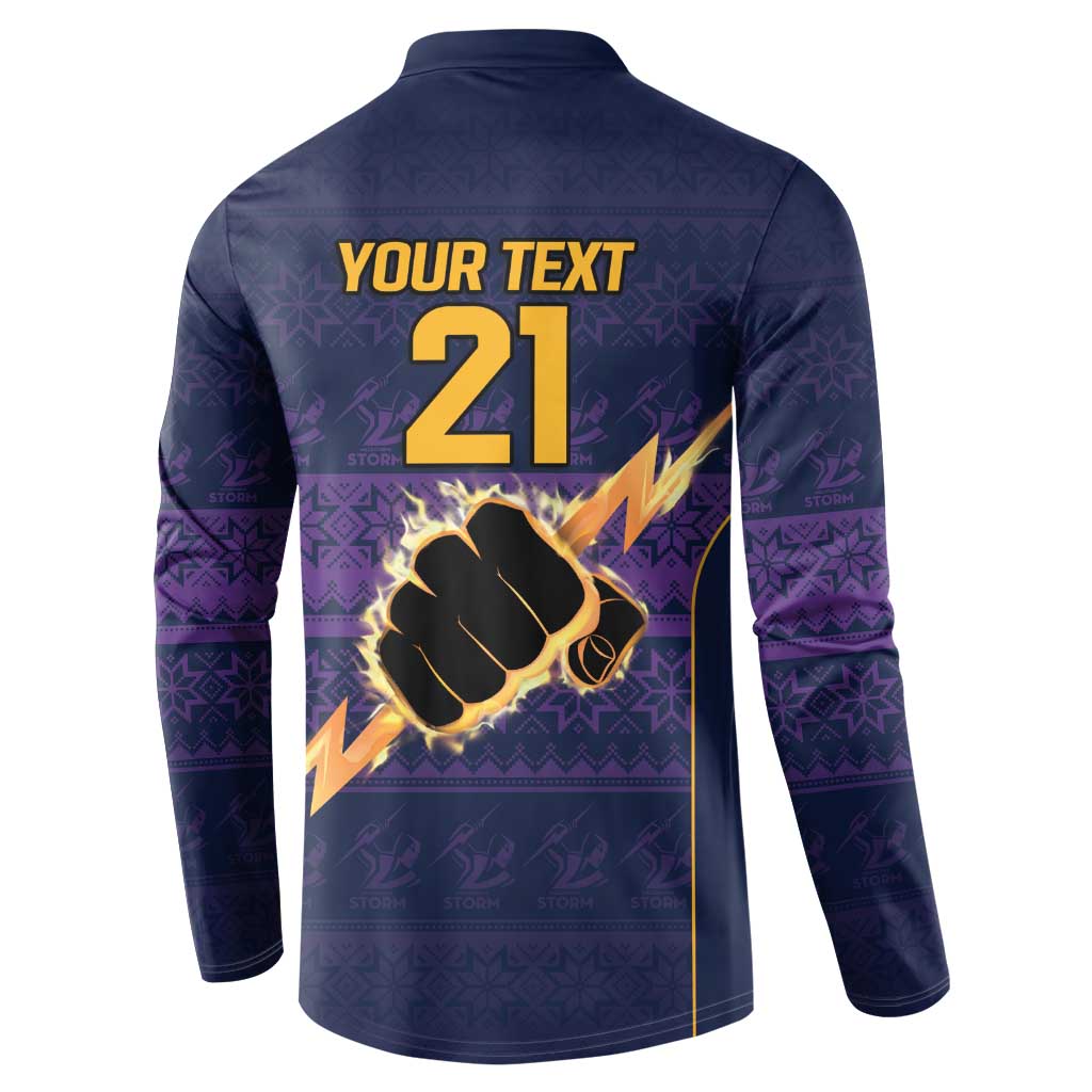 NRL Storm Christmas Custom Button Sweatshirt Minimalism Style