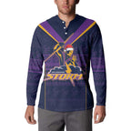 NRL Storm Christmas Custom Button Sweatshirt Minimalism Style