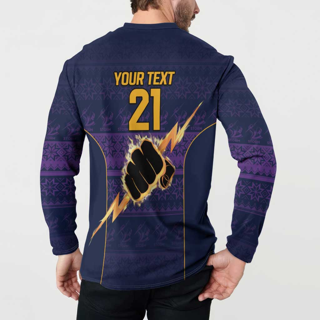 NRL Storm Christmas Custom Button Sweatshirt Minimalism Style