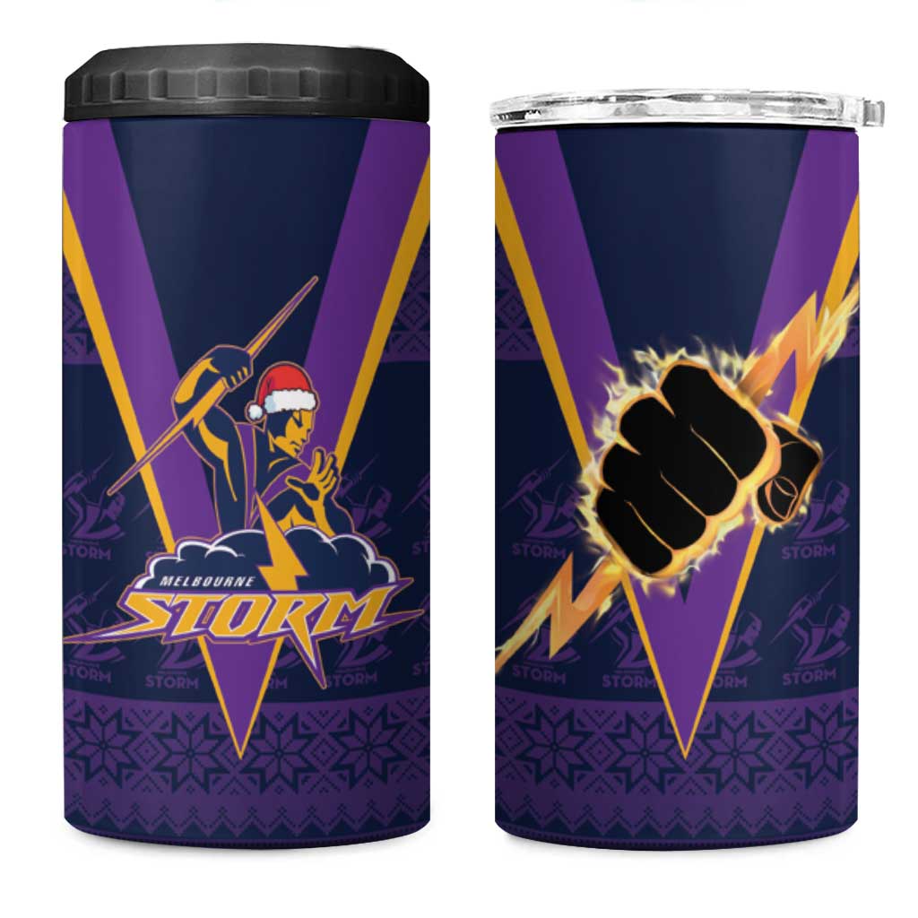 NRL Storm Christmas Custom 4 in 1 Can Cooler Tumbler Minimalism Style