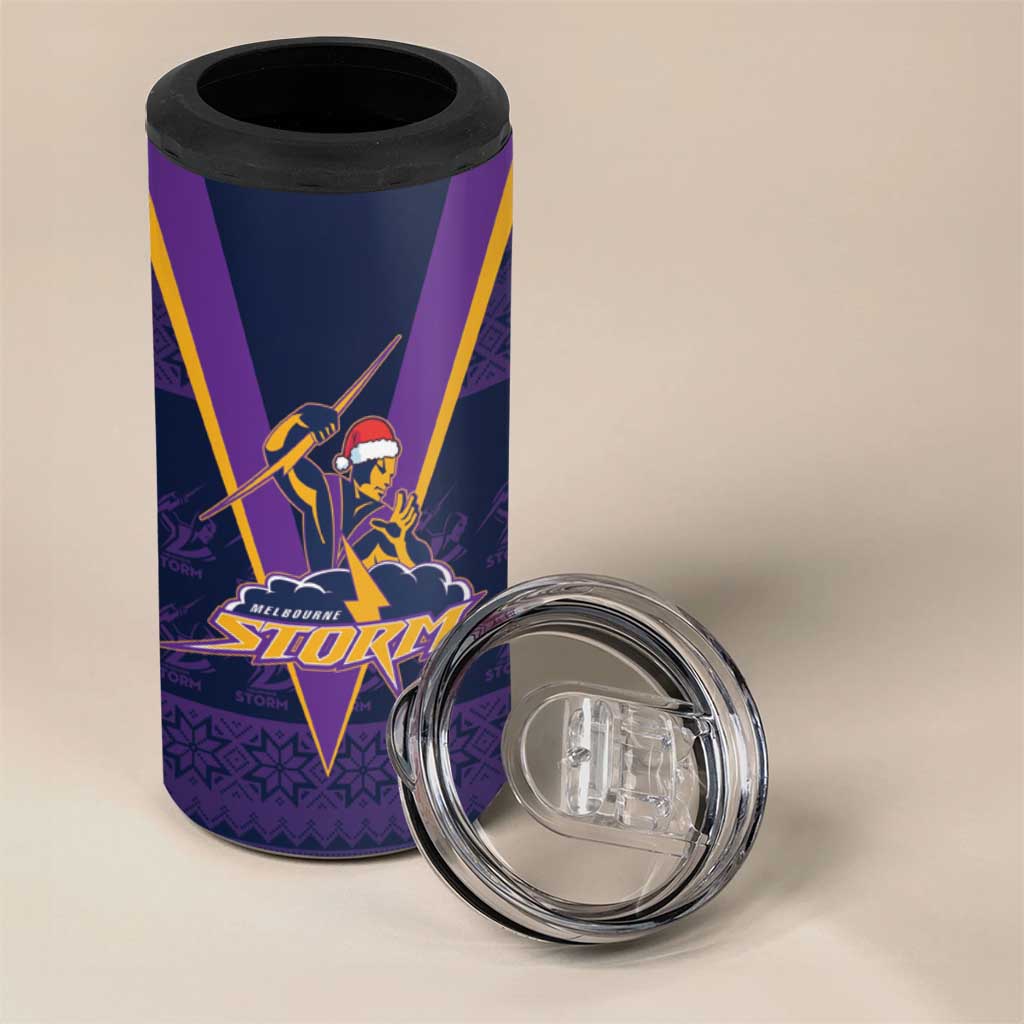 NRL Storm Christmas Custom 4 in 1 Can Cooler Tumbler Minimalism Style