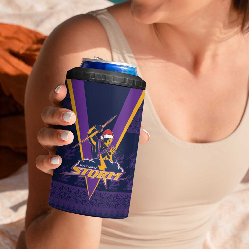 NRL Storm Christmas Custom 4 in 1 Can Cooler Tumbler Minimalism Style
