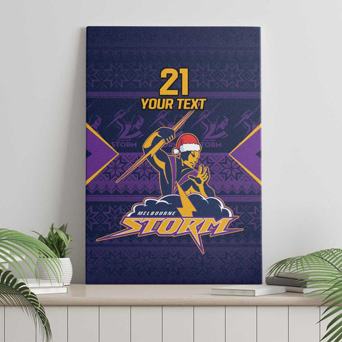 NRL Storm Christmas Custom Canvas Wall Art Minimalism Style