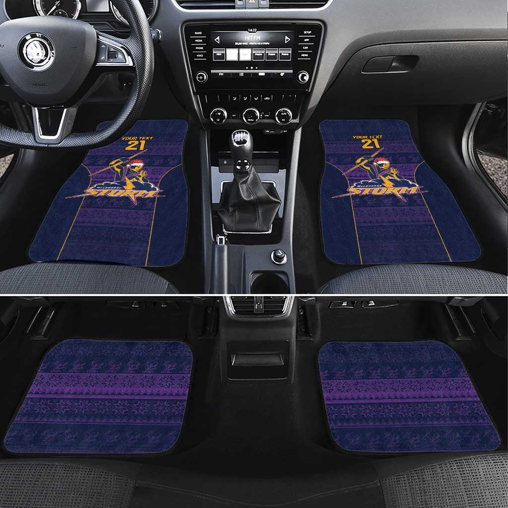 NRL Storm Christmas Custom Car Mats Minimalism Style