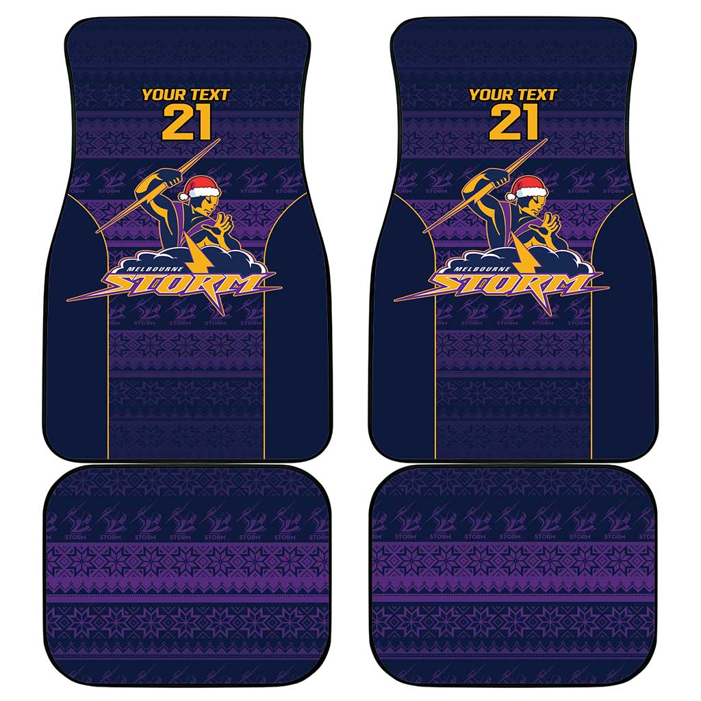 NRL Storm Christmas Custom Car Mats Minimalism Style