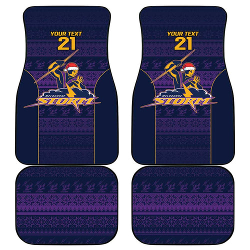 NRL Storm Christmas Custom Car Mats Minimalism Style