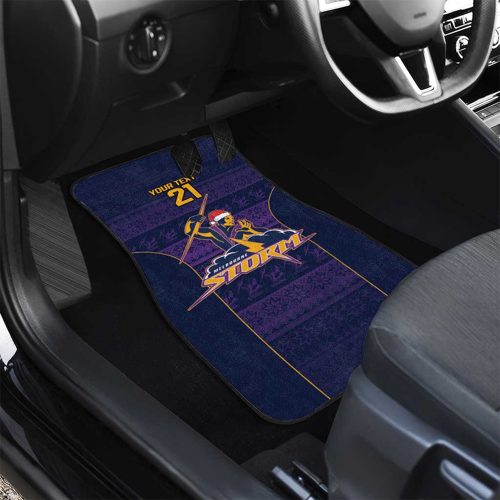 NRL Storm Christmas Custom Car Mats Minimalism Style