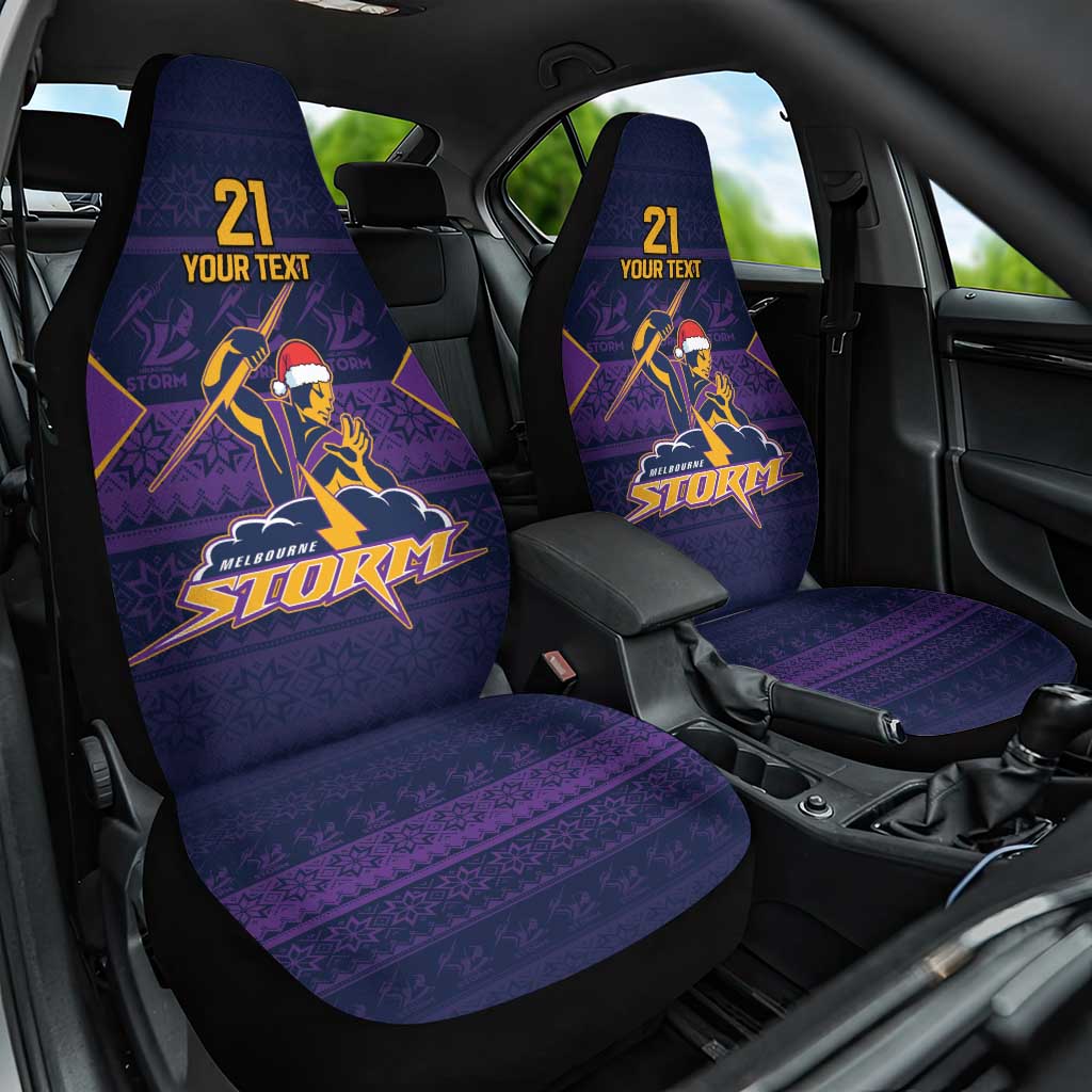 NRL Storm Christmas Custom Car Seat Cover Minimalism Style