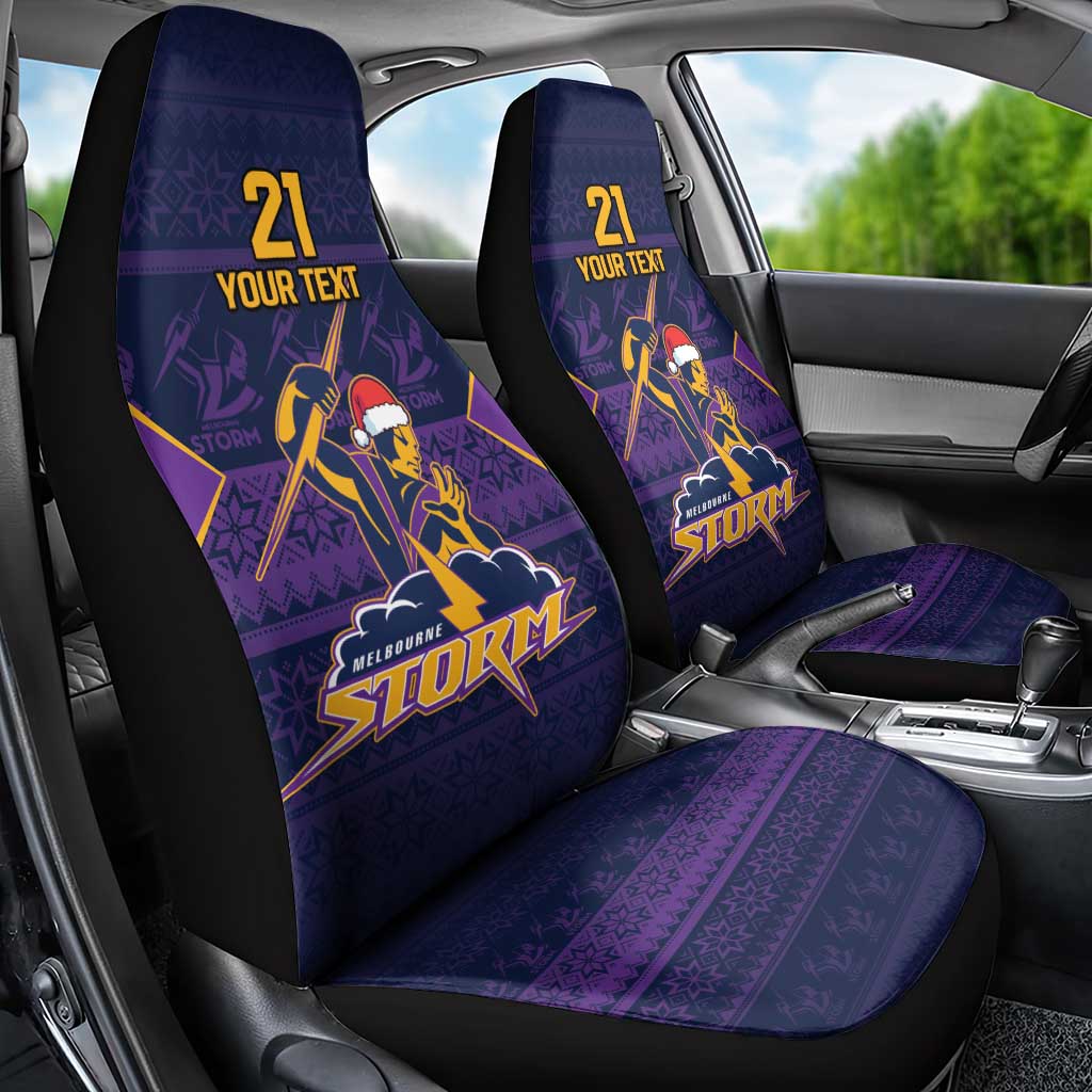 NRL Storm Christmas Custom Car Seat Cover Minimalism Style