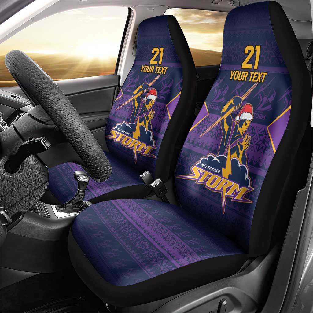 NRL Storm Christmas Custom Car Seat Cover Minimalism Style