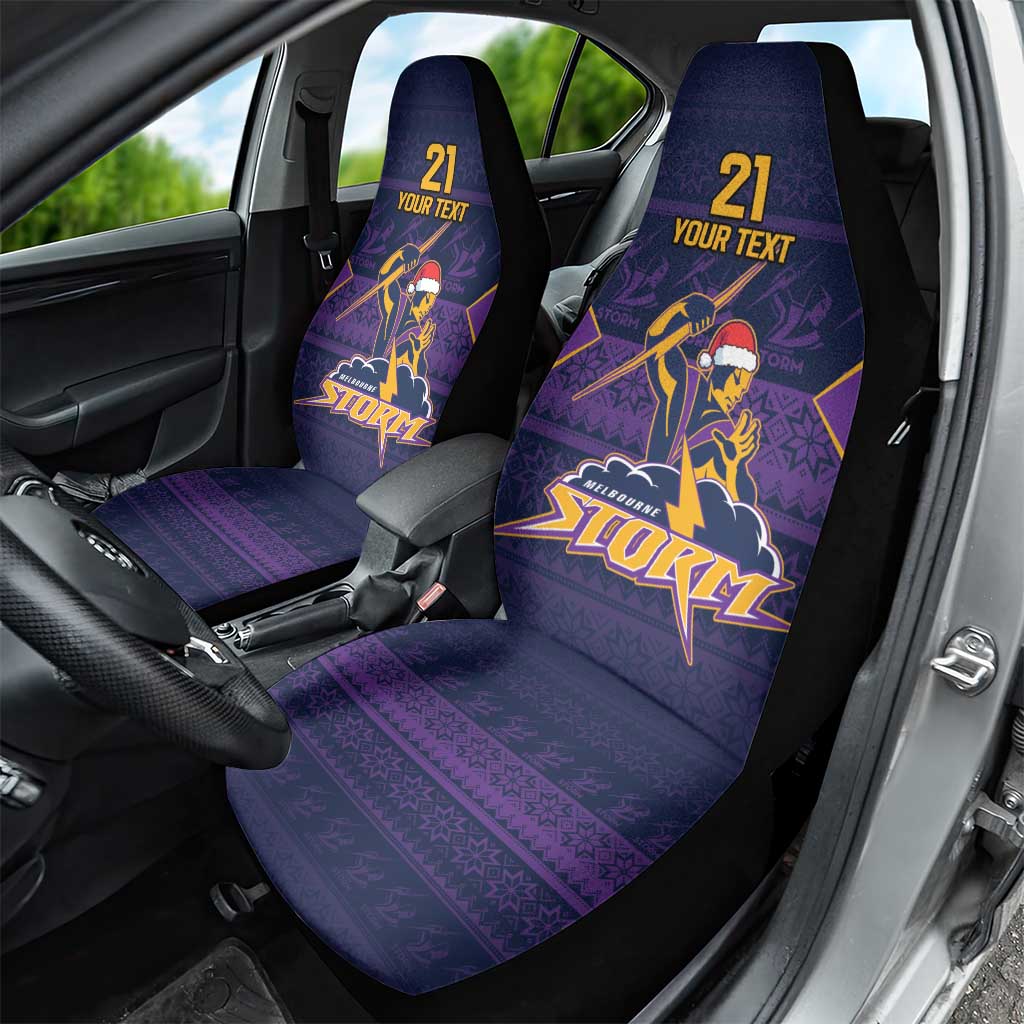 NRL Storm Christmas Custom Car Seat Cover Minimalism Style