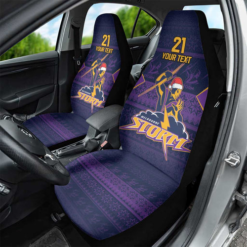 NRL Storm Christmas Custom Car Seat Cover Minimalism Style